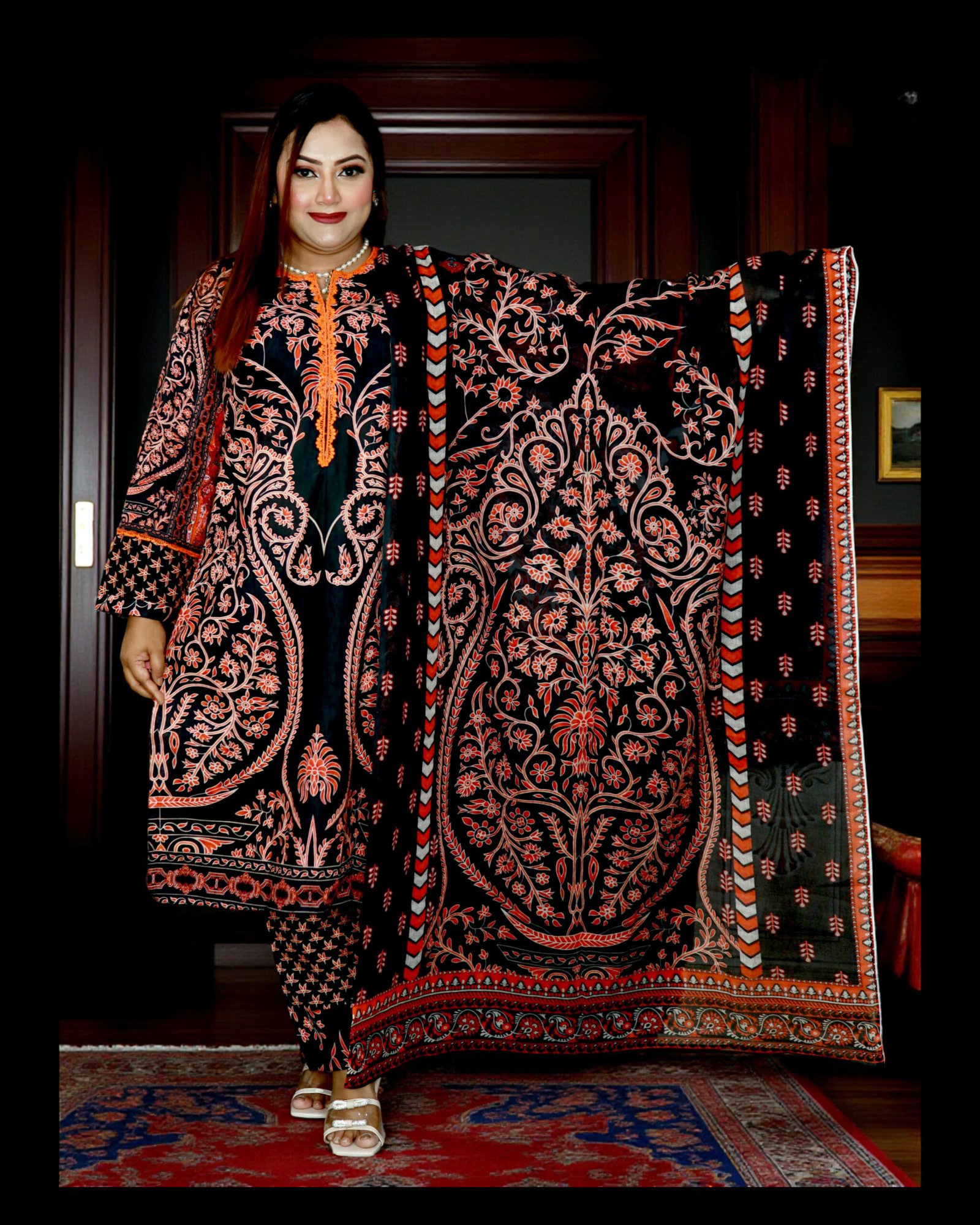 SWISS COTTON LAWN LAWN CODE CBU 1005 BLACK